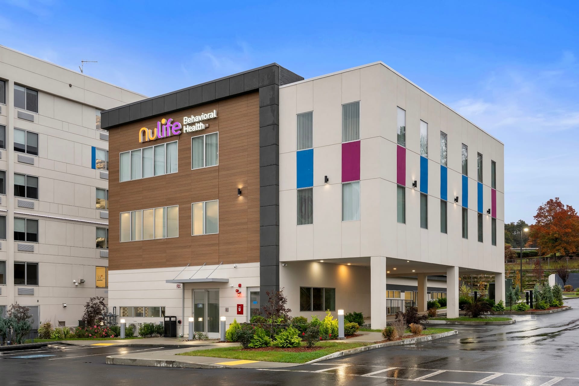 Nulife Behavioral Health three-story facility exterior in Framingham Massachusetts