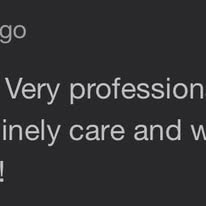 Partial text of a positive patient review praising professional care
