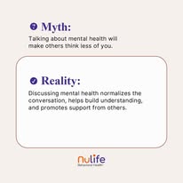Myth vs reality graphic about talking openly about mental health