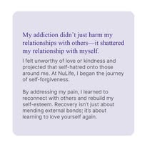 Testimonial about addiction recovery and rebuilding self-esteem at NuLife